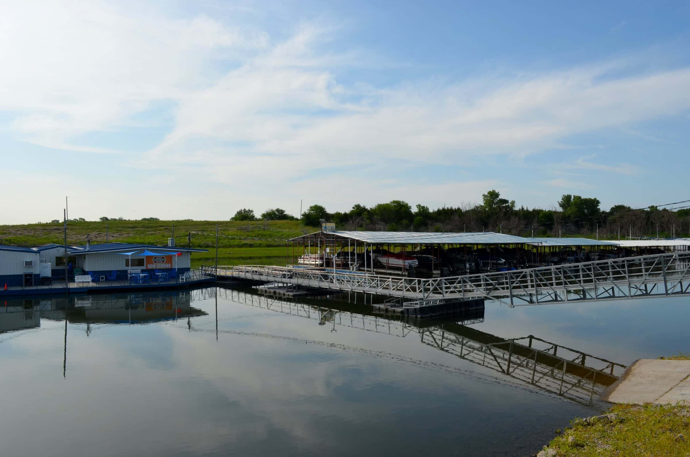 Covered docks at Thunderbird Marina