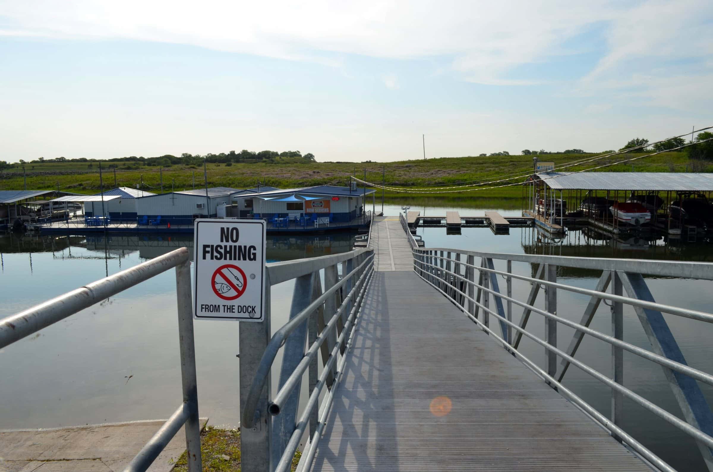 Gangway down to the covered docks at Thunderbird