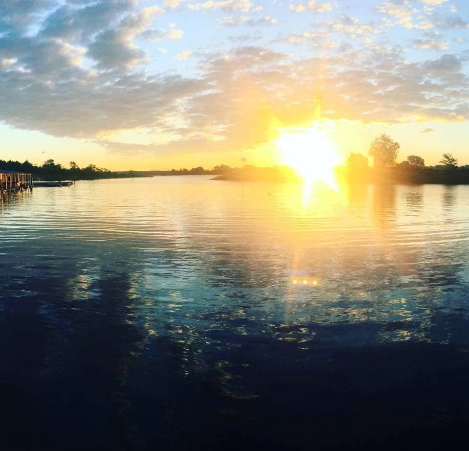 Sunrise over Milford Lake from Thunderbird