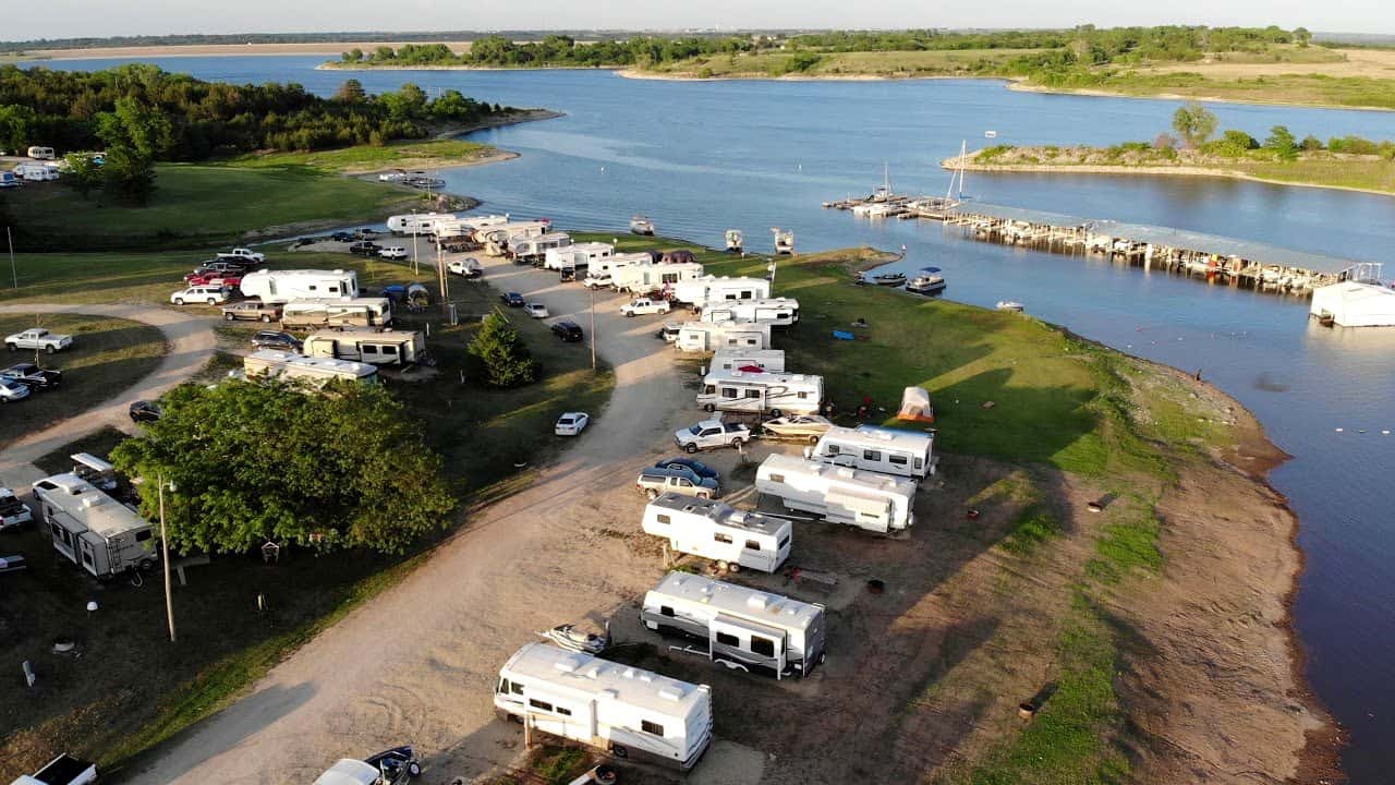 Aerial of Westbank sites along the cove at Thunderbird